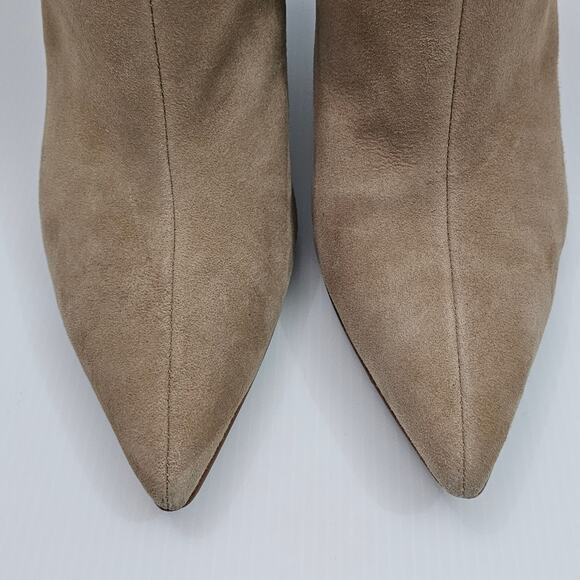 Vince Camuto Freikti Ankle Boot Womens 9.5 Taupe Tan Suede Pointy Toe Heeled - Picture 6 of 16